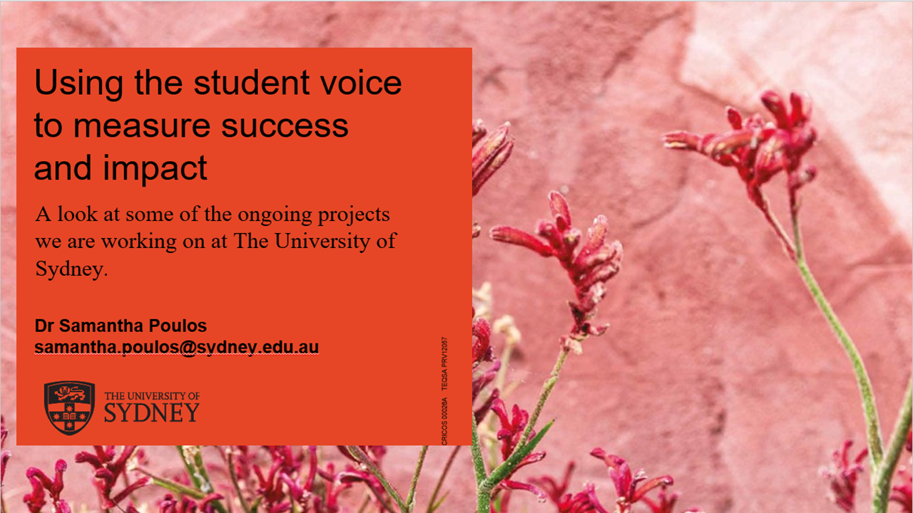 Using the student voice to measure success and impact